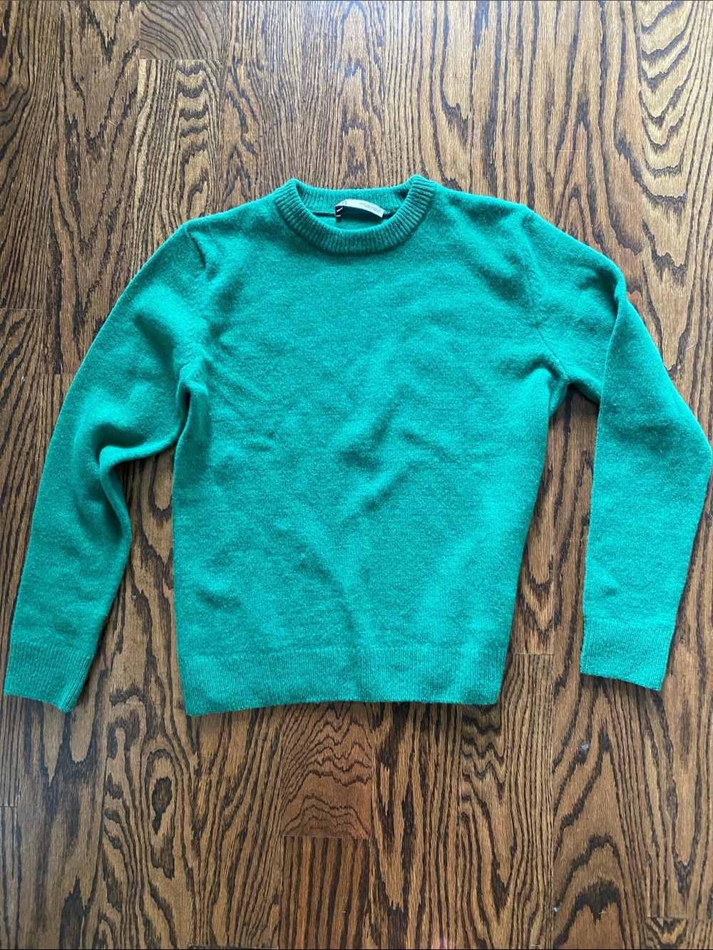 Zara Women's Emerald Green Crewneck Sweater